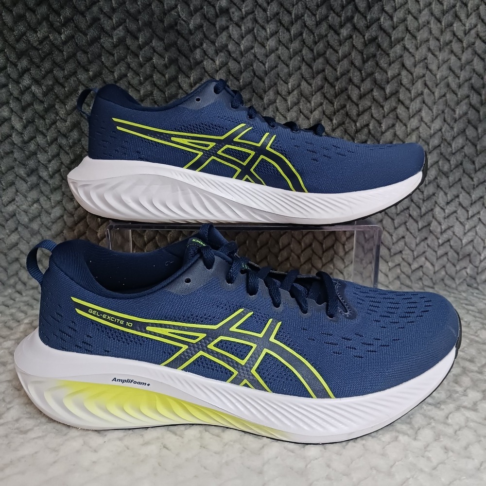 Asics Gel-Excite 10 Blue Expanse Safety Yellow Men's Walking Running Shoes Sz 8